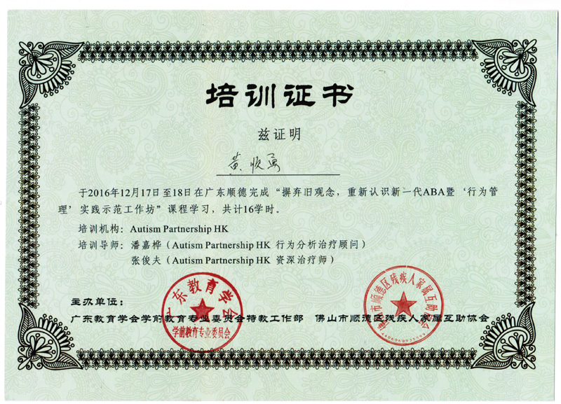 6名老师参加香港AP“新一代ABA培训”(图4)